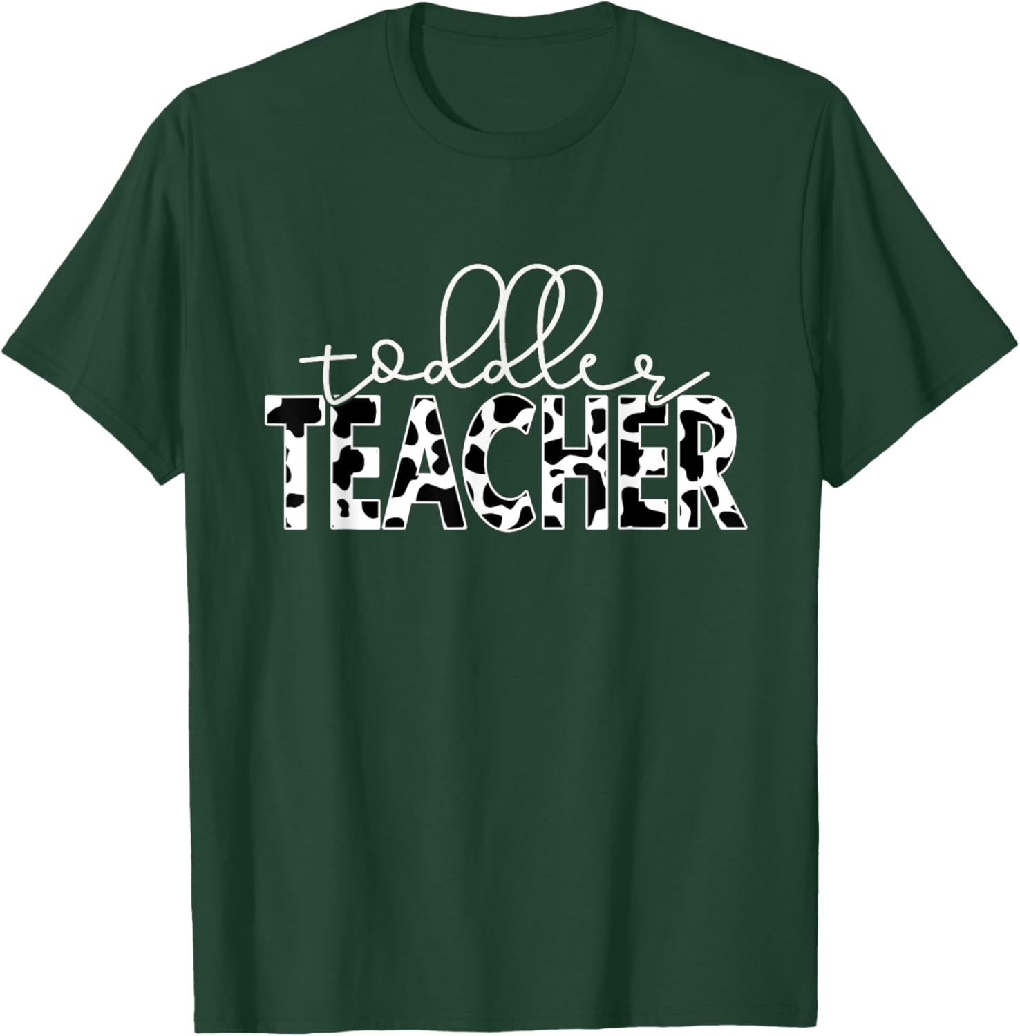 Cow Print for Daycare Preschool Infant and Toddler Teachers Women T-Shirt - T-Shirt | Forest