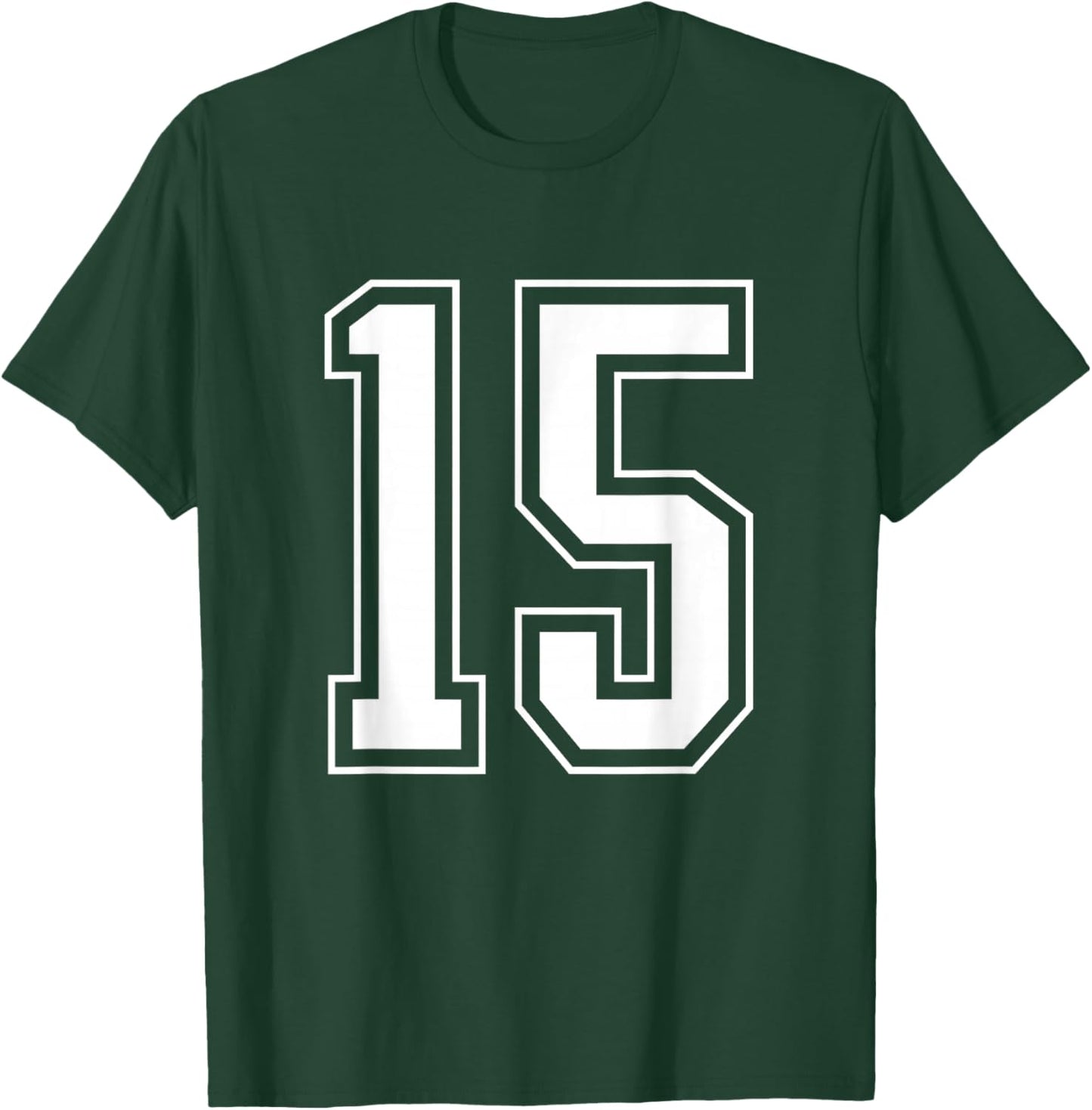 Varsity Jersey Number 15 T-Shirt - T-Shirt | Forest