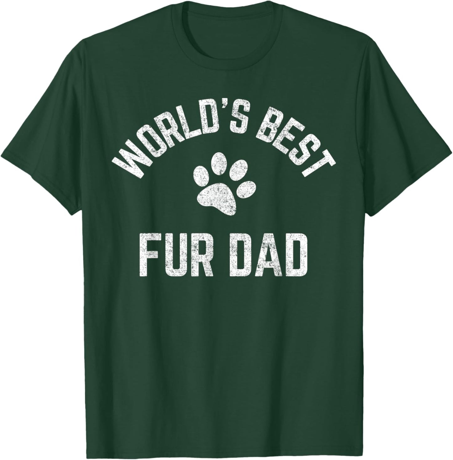 Best Fur Dad Ever Vintage Retro Dog and Cat Daddy T-Shirt - T-Shirt | Forest