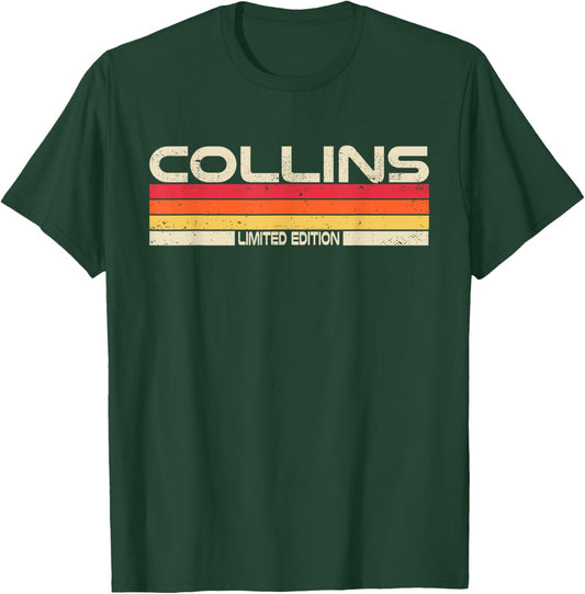 Collins Surname Birthday Family Reunion 80s 90s Sunset T-Shirt - T-Shirt | Forest