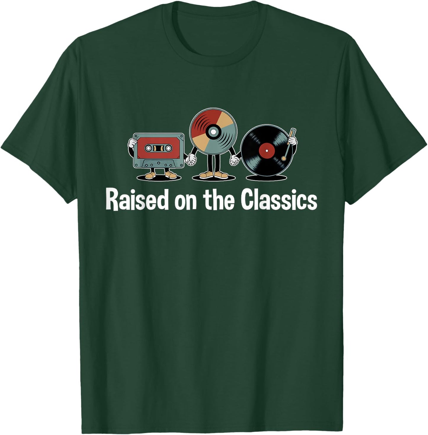 Raised on the Classics – Nostalgic VHS, DVD, 4k Bluray Disc T-Shirt - T-Shirt | Forest