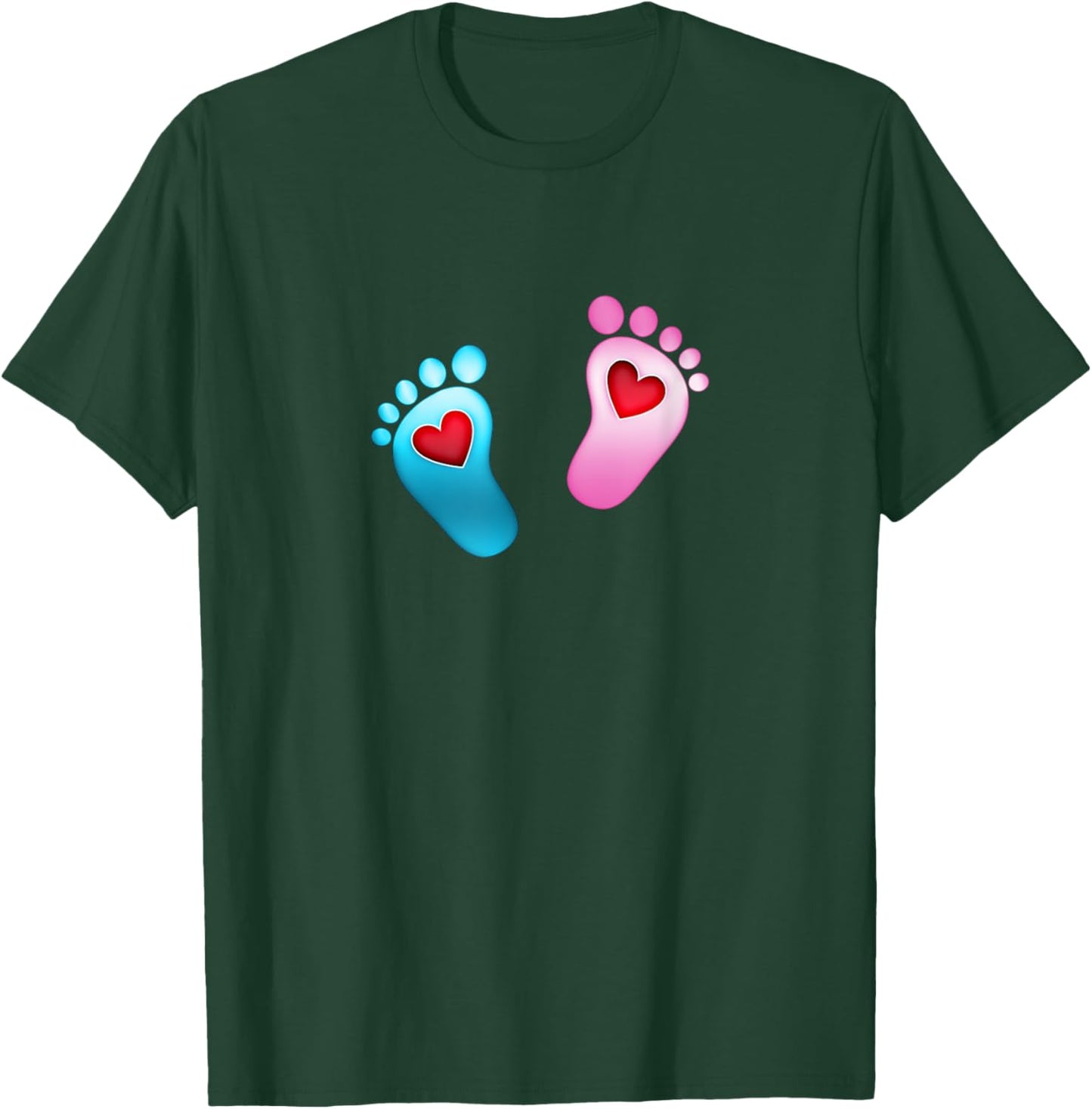 Baby footprint love heart foot feet boy girl valentine T-Shirt - T-Shirt | Forest