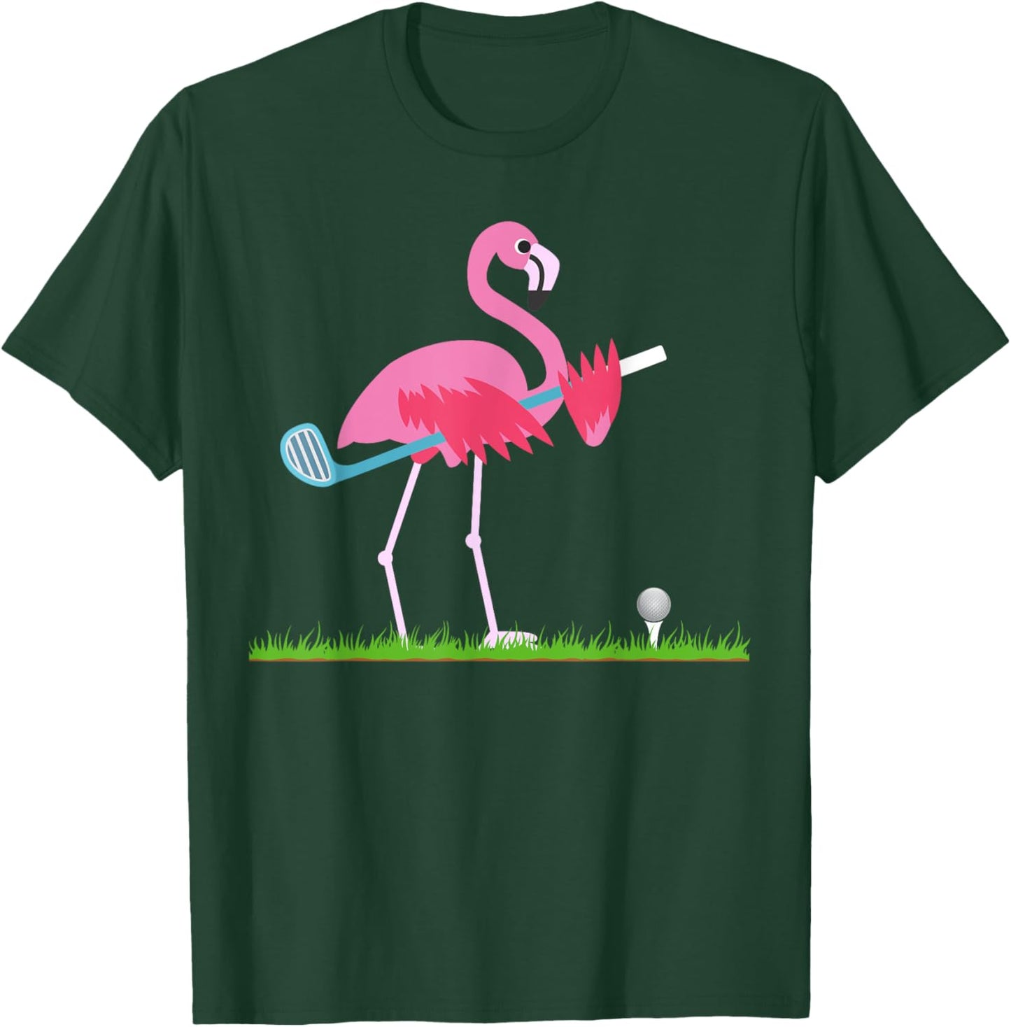 Cute Flamingo Playing Golf Golfer Sport Golfing T-Shirt - T-Shirt | Forest