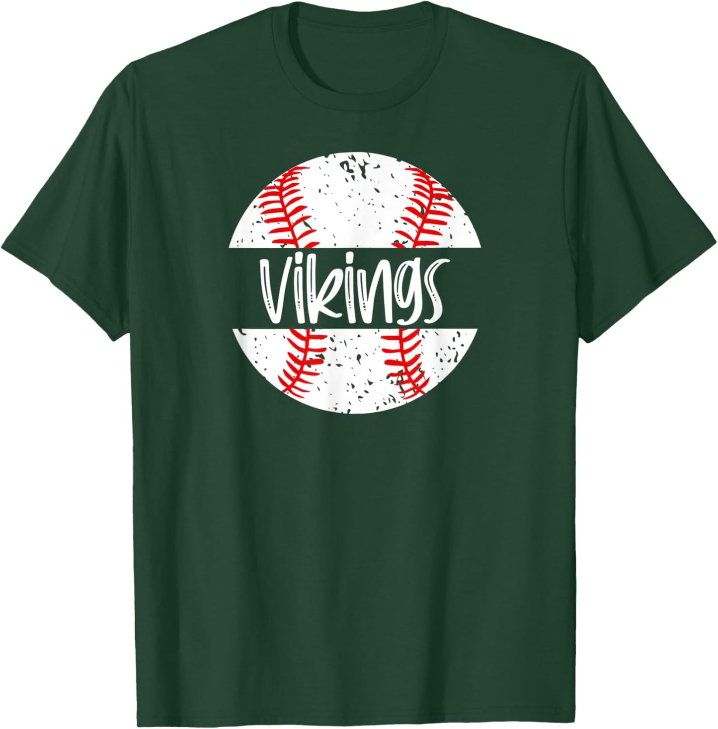 Vikings Baseball Team Mascot School Spirit Game Day T-Shirt - T-Shirt | Forest
