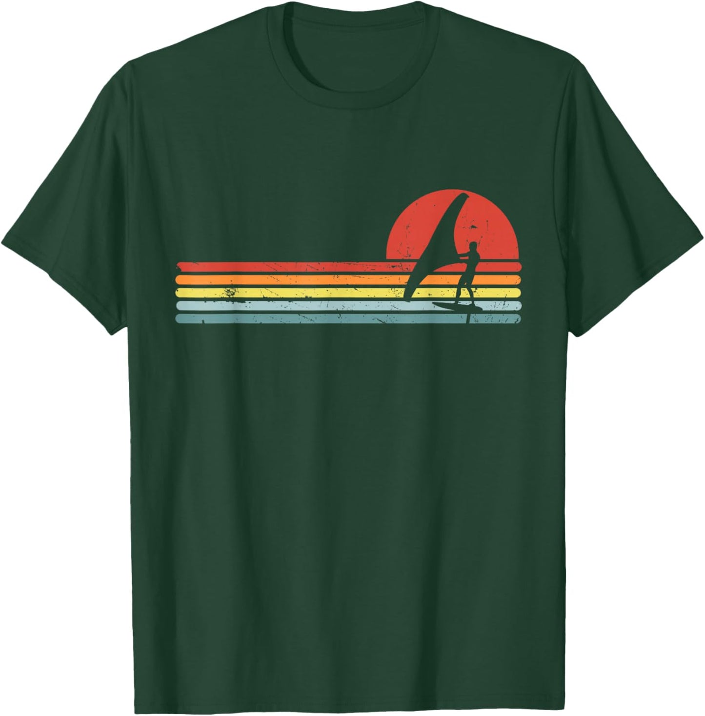 Wing Foiling Foil Surf Surfing Foiler, Retro Vintage Surfer T-Shirt - T-Shirt | Forest