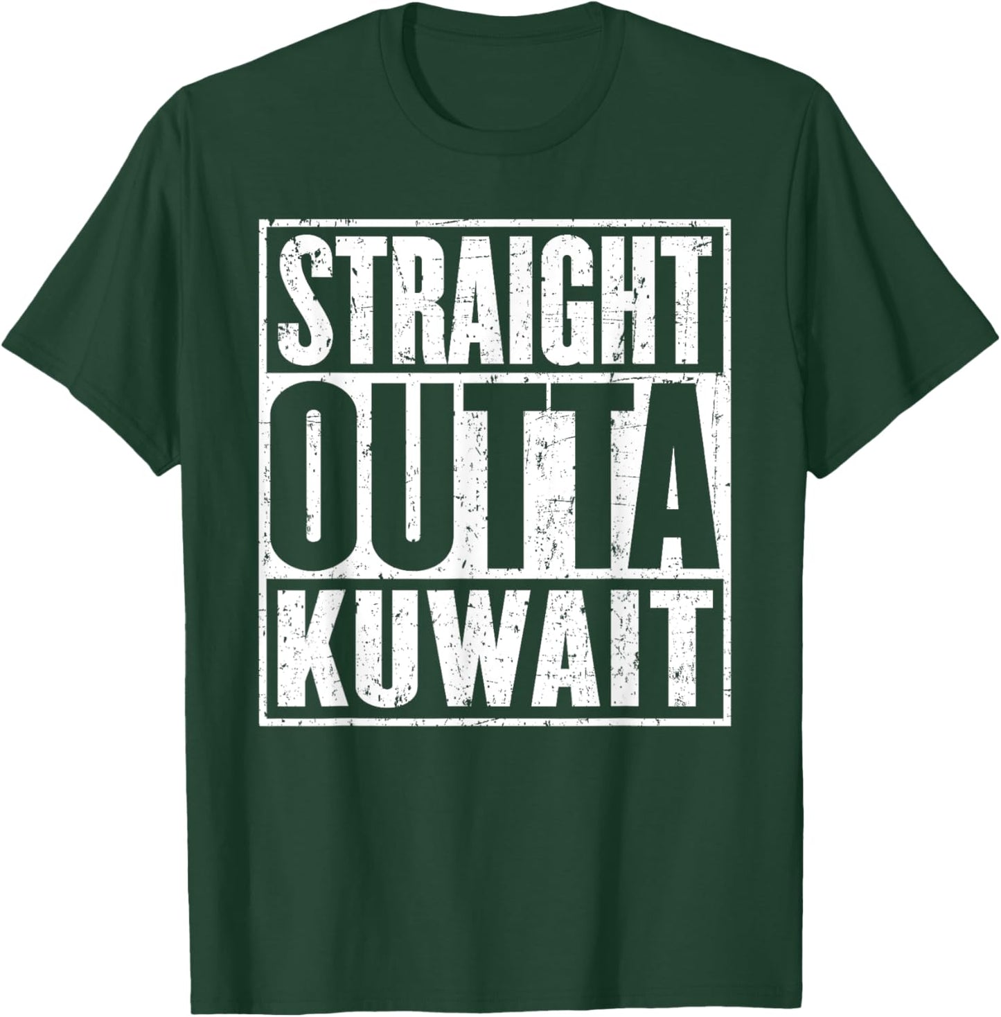 Straight Outta Kuwait Vintage Distressed T-Shirt - T-Shirt | Forest