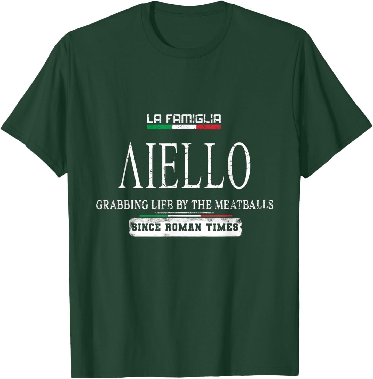 Italia La Famiglia Aiello Grabbing Life By The Meatballs T-Shirt - T-Shirt | Forest