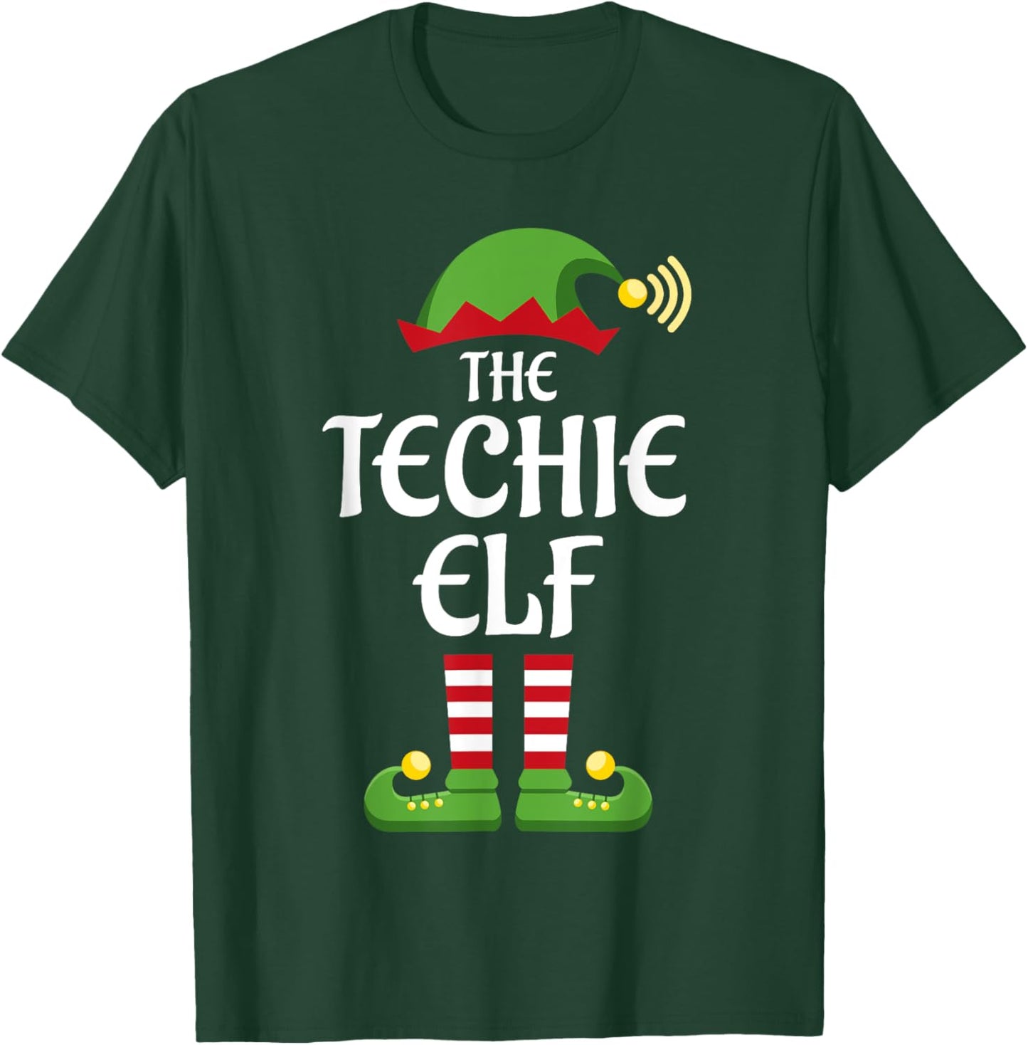 Techie Elf Family Matching Group Christmas T-Shirt - T-Shirt | Forest