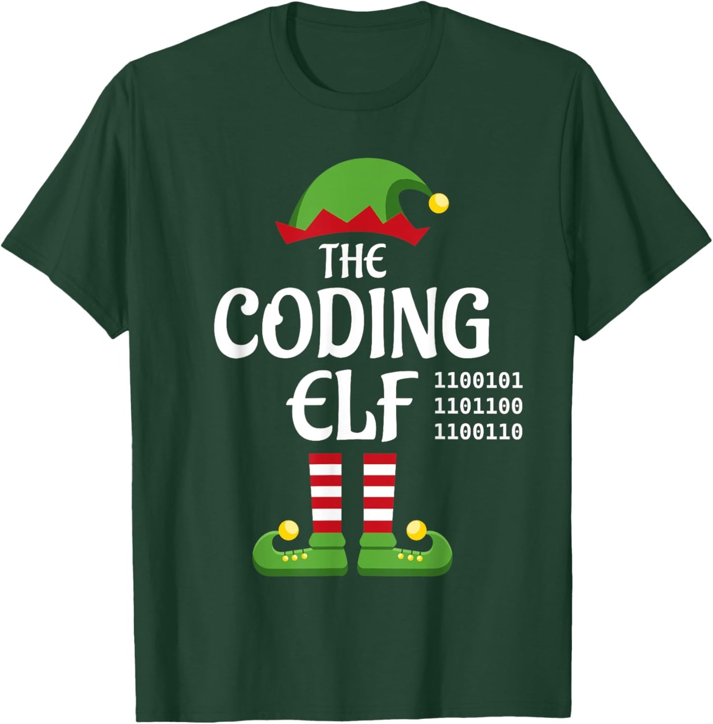 Coding Elf Family Matching Group Christmas T-Shirt - T-Shirt | Forest