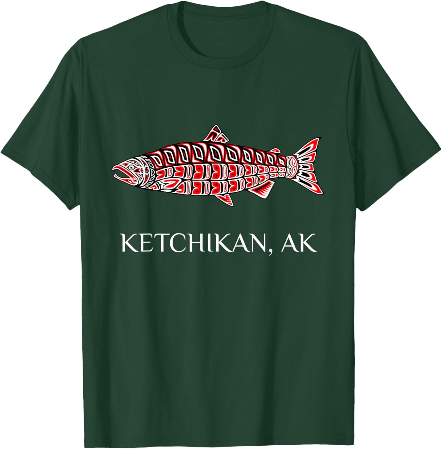 Ketchikan Alaska NW Native American Indian Salmon Fishermen T-Shirt - T-Shirt | Forest