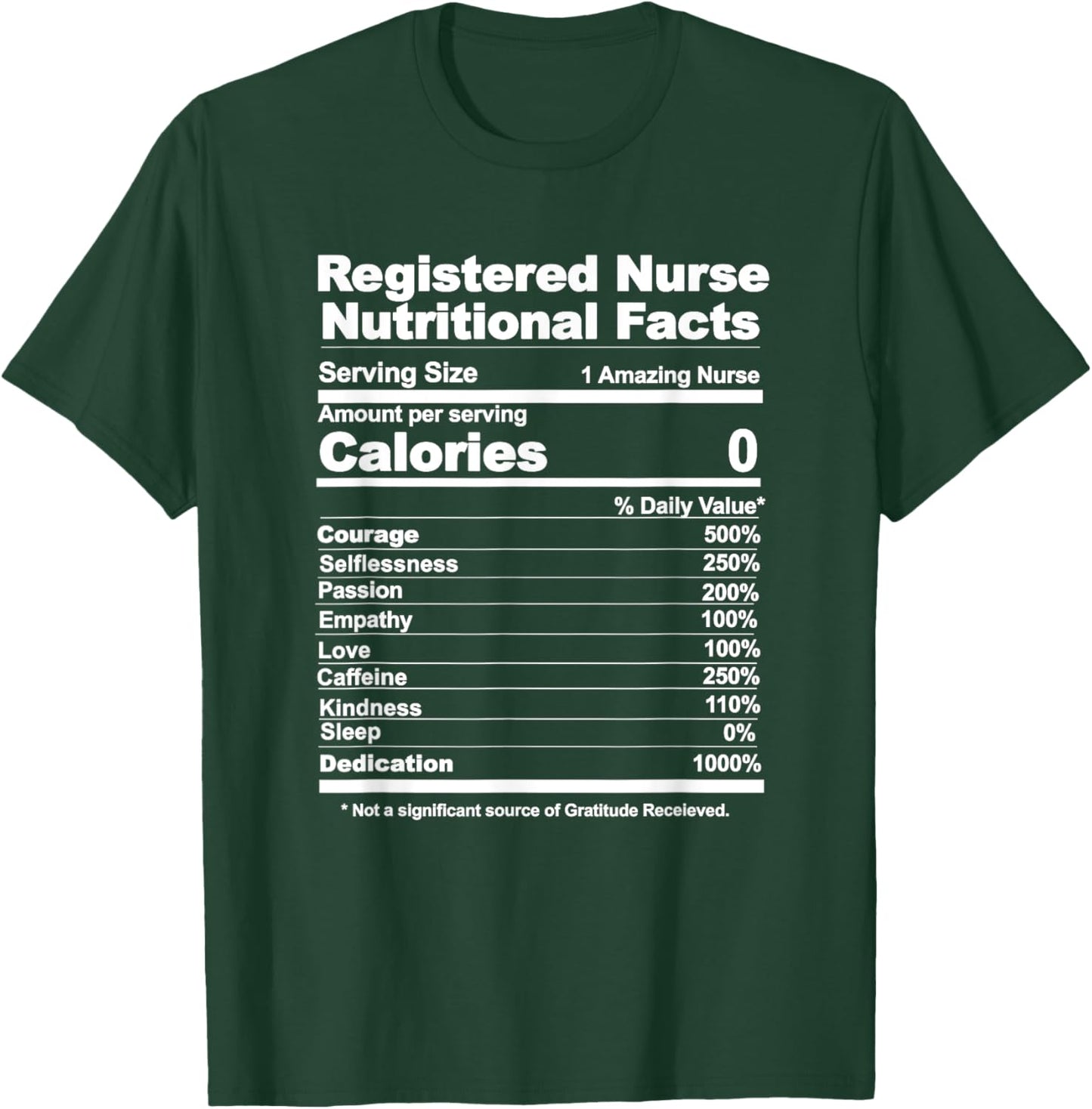Registered Nurse nutritional facts T-Shirt - T-Shirt | Forest
