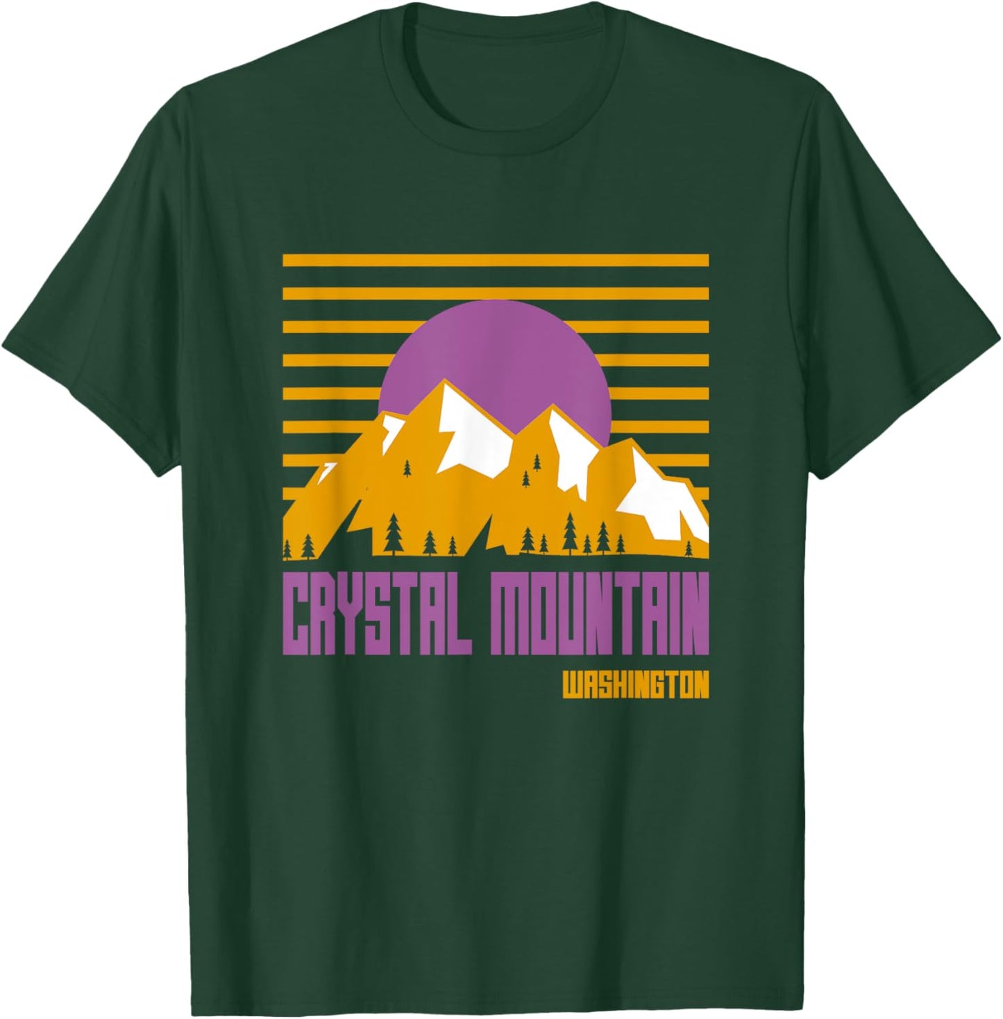 Crystal Mountain Washington Vintage Mountains Hiking Camp T-Shirt - T-Shirt | Forest