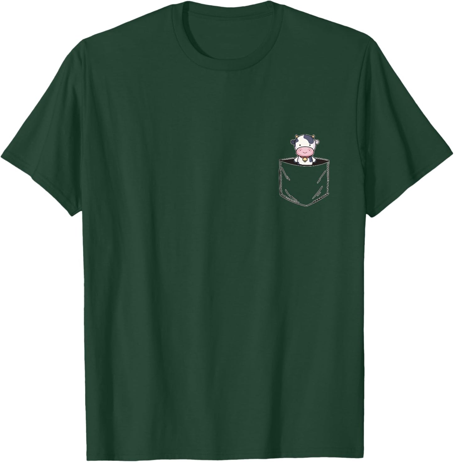 Pocket Animal Cute Cow T-Shirt - T-Shirt | Forest