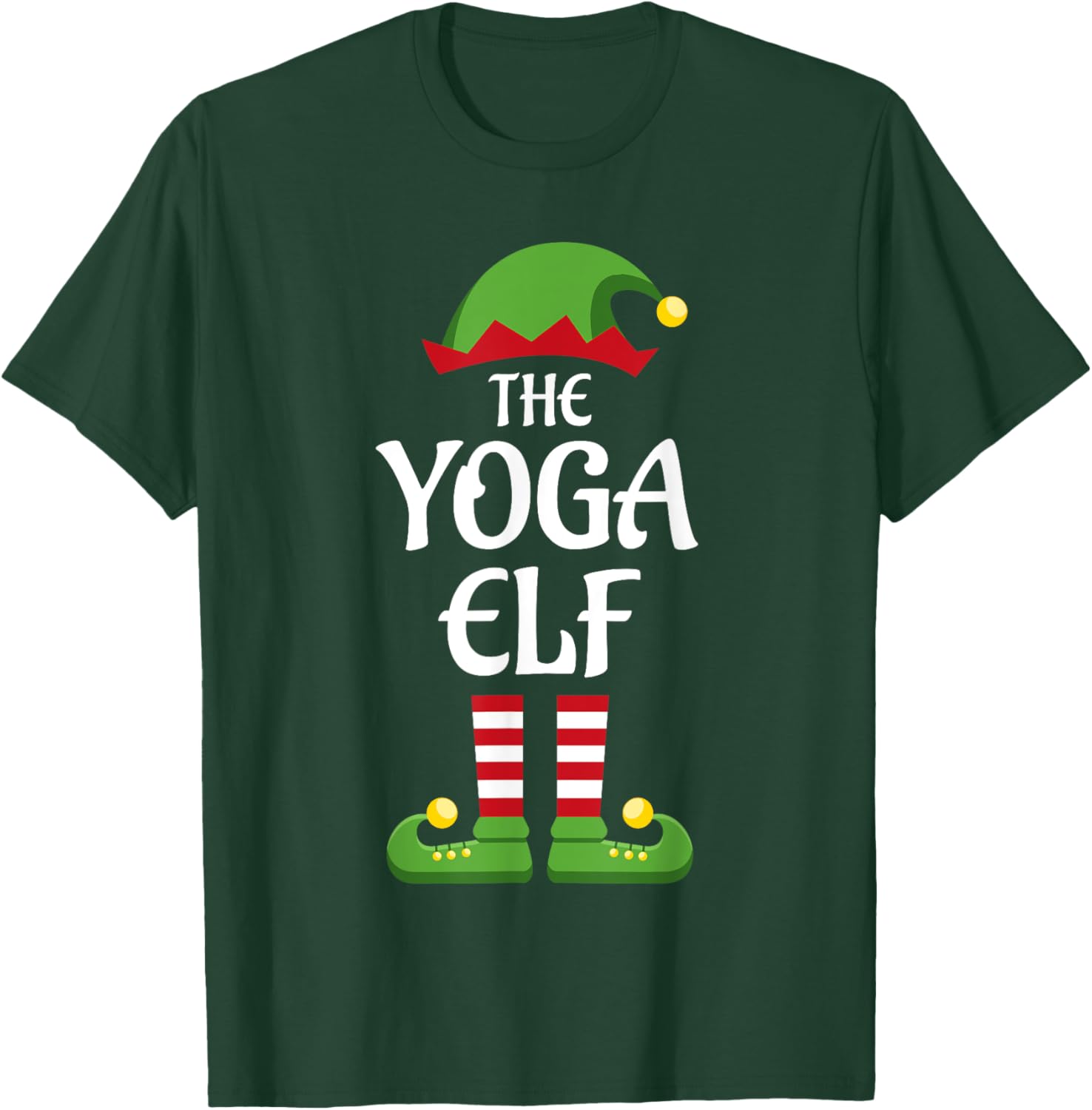 Yoga Elf Family Matching Group Christmas T-Shirt - T-Shirt | Forest