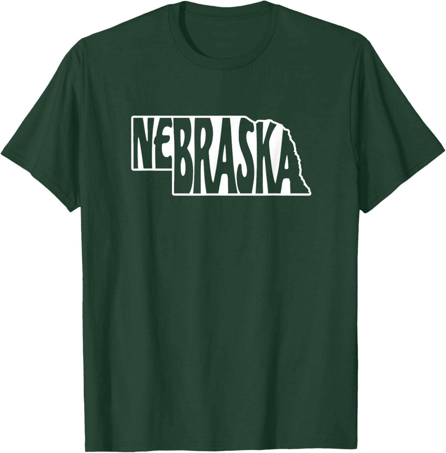 Nebraska State Outline T-Shirt - T-Shirt | Forest