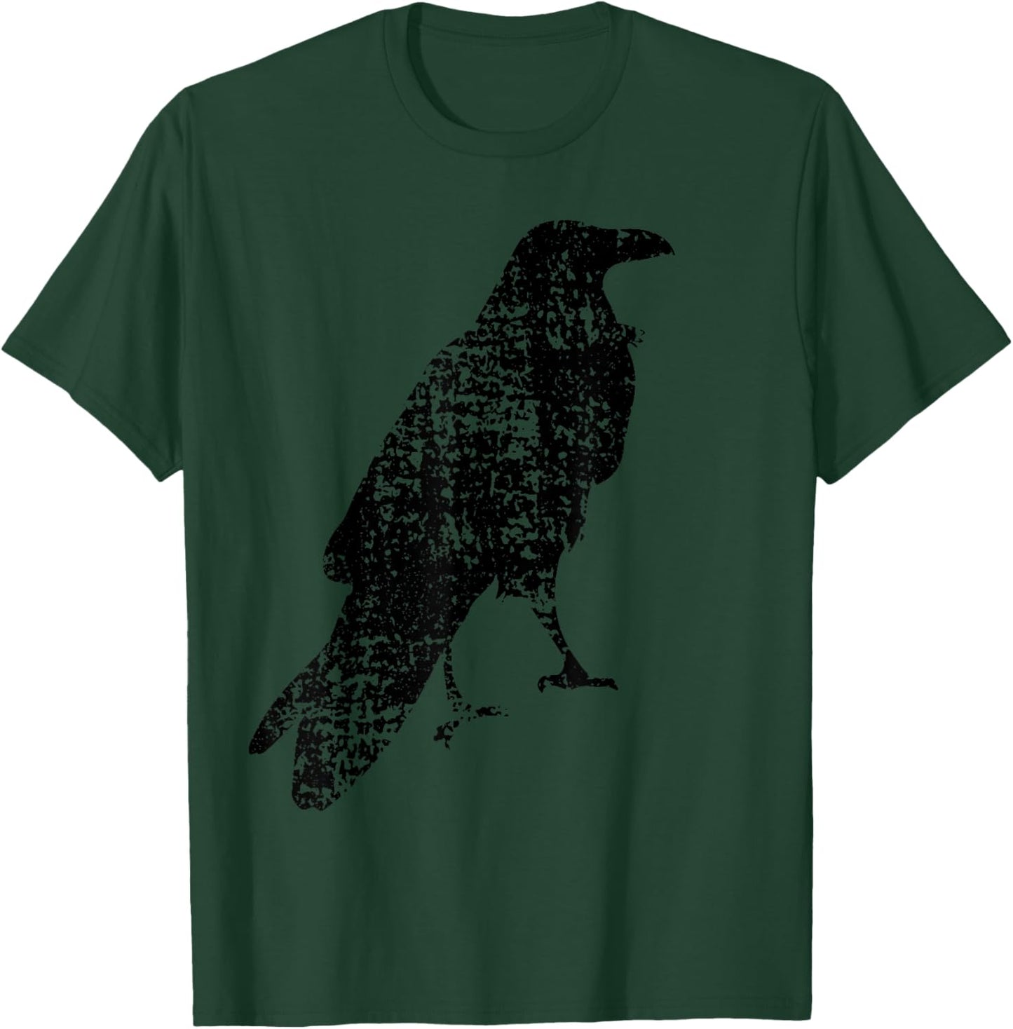 STANDING RAVEN–Cool Bird Graphic T-Shirt - T-Shirt | Forest