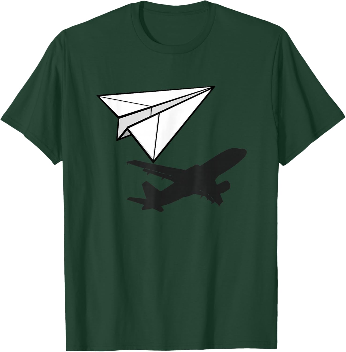 Paper Airplane Novelty Paper Airplane T-Shirt - T-Shirt | Forest