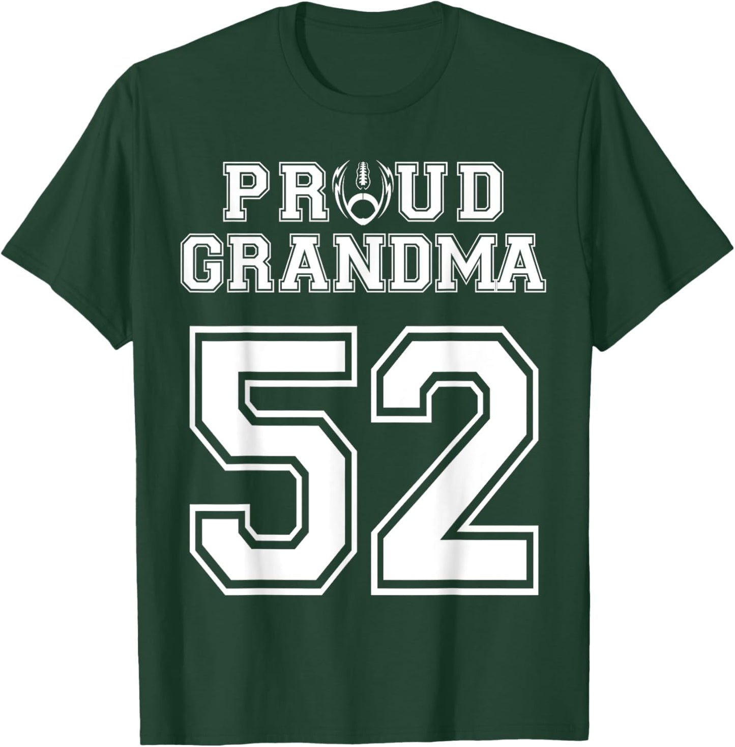 Custom Proud Football Grandma Number 52 Personalized Women T-Shirt - T-Shirt | Forest
