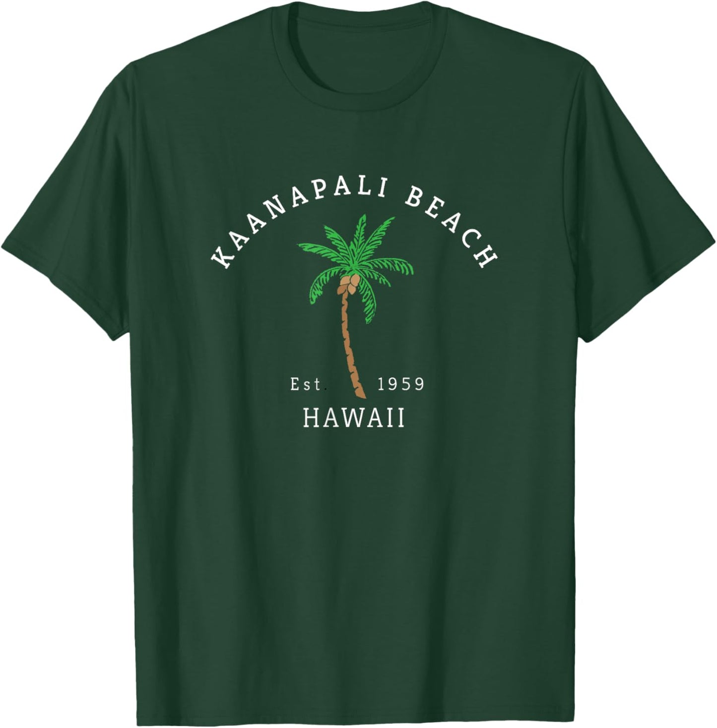 Kaanapali Beach Hawaii Colorful Palm Tree Retro Novelty Art Women T-Shirt - T-Shirt | Forest