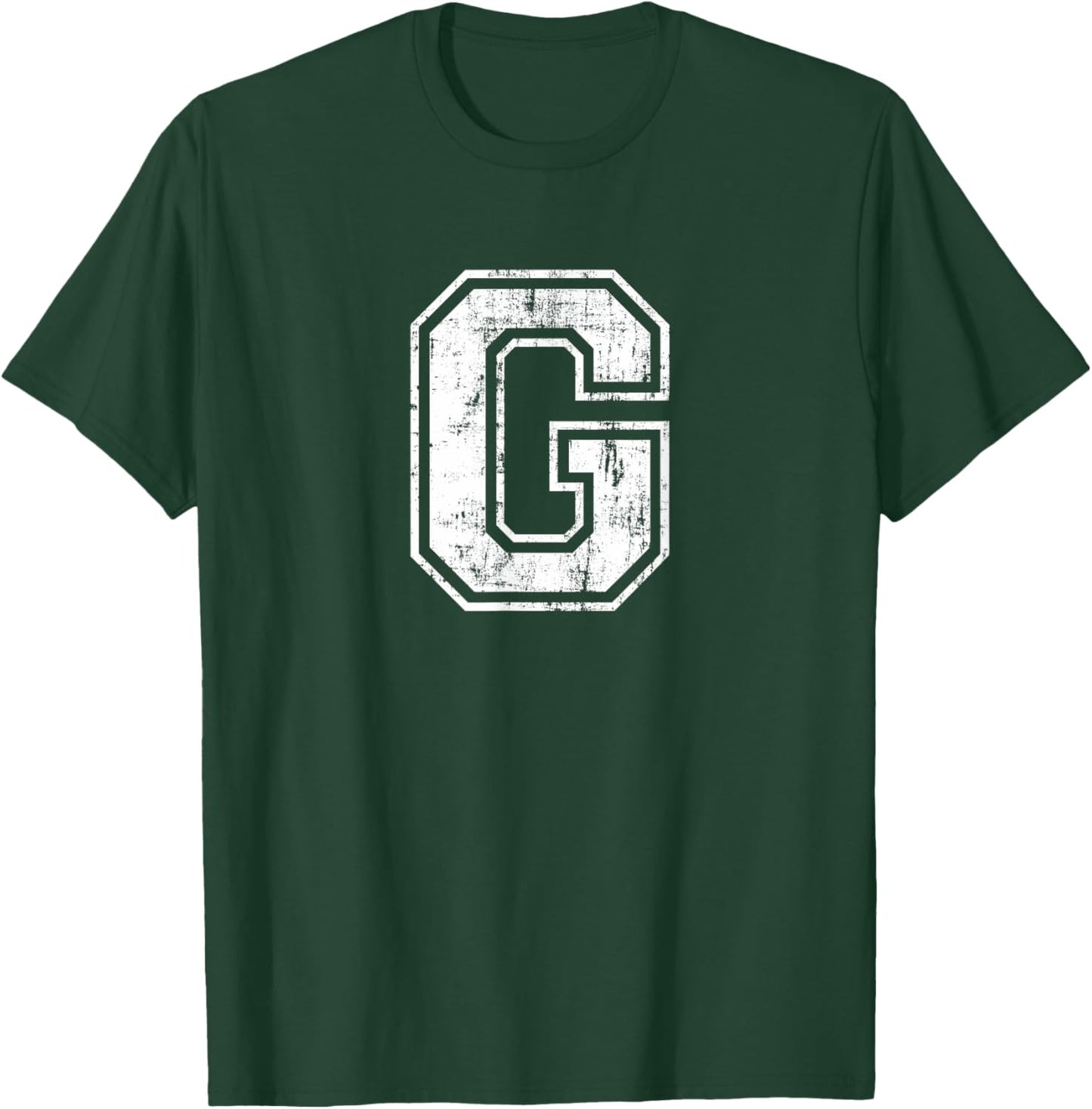 Letter G Uppercase Alphabet Initial School College Varsity T-Shirt - T-Shirt | Forest