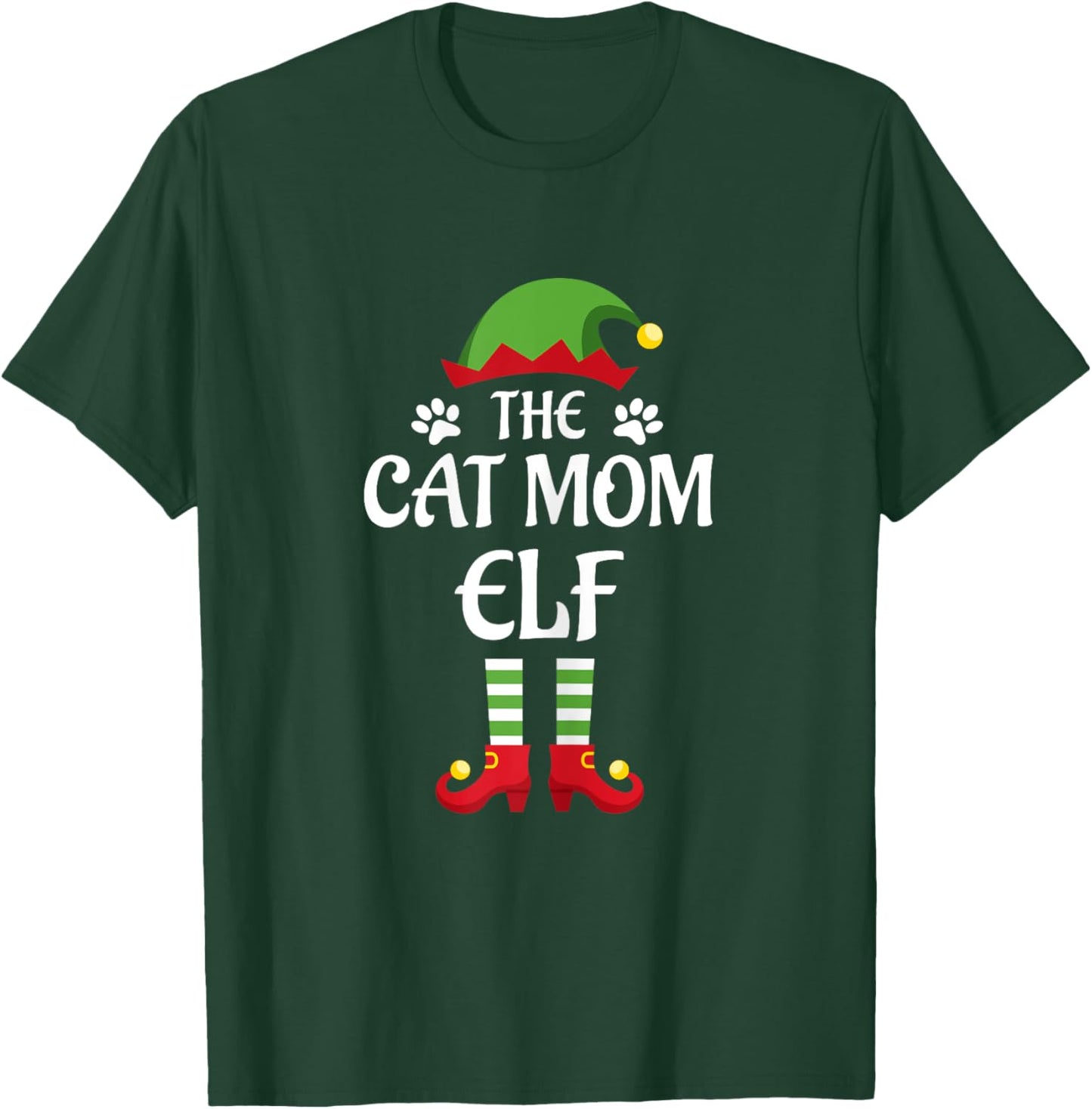 Cat Mom Elf Family Matching Group Christmas Women T-Shirt - T-Shirt | Forest