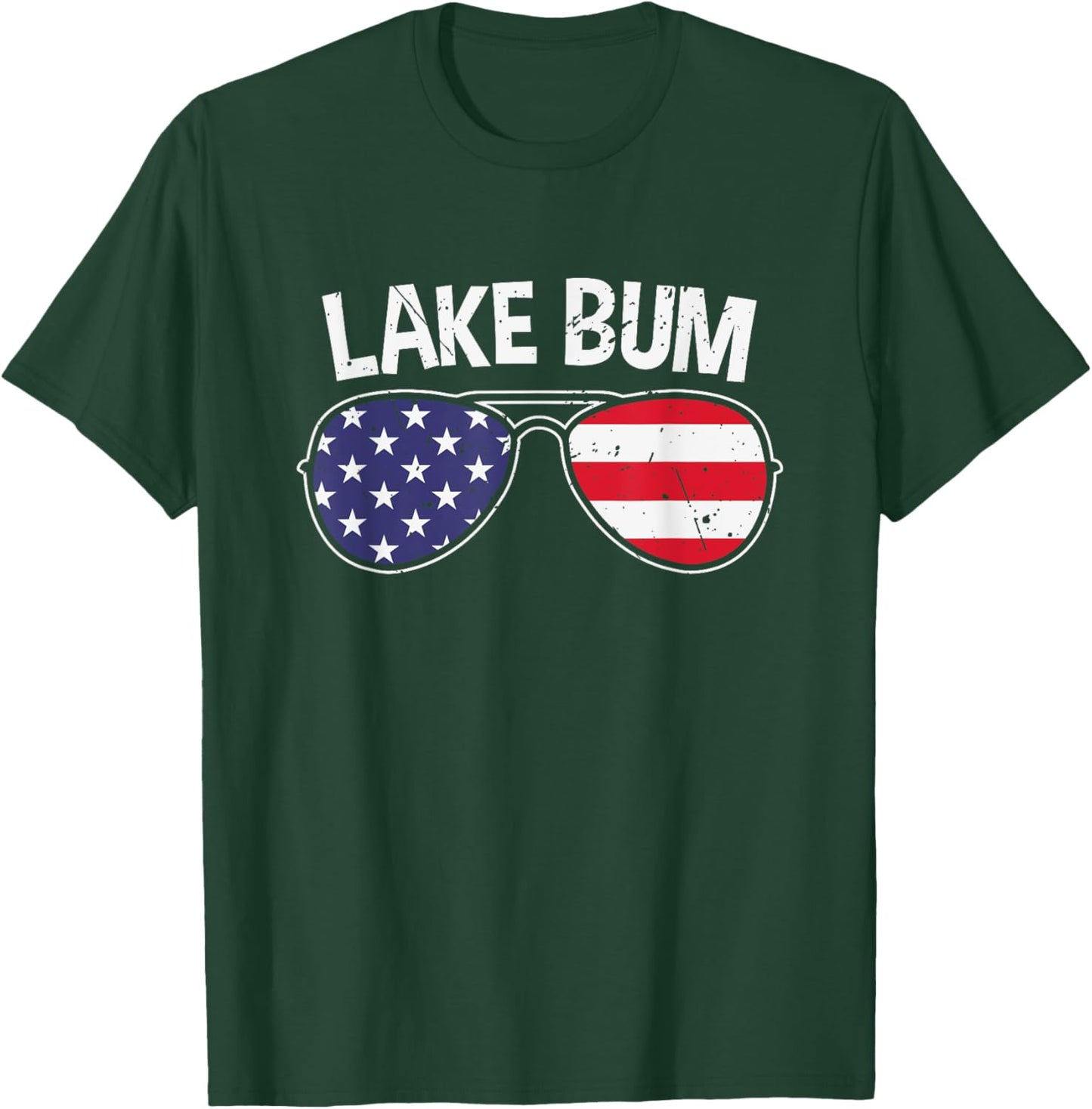 Lake Bum Lake Life Boating Fishing Camping Campfire America T-Shirt - T-Shirt | Forest