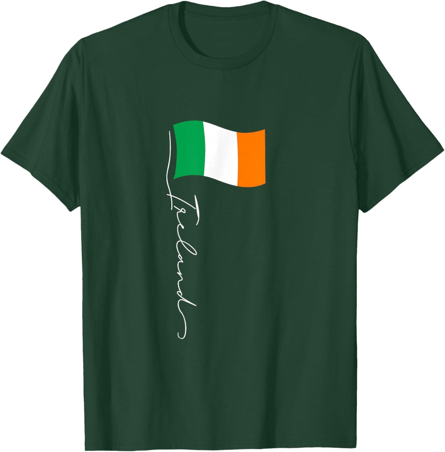 Family Heritage Gifts Ireland Signature Flag Pole - Elegant Patriotic Irish Flag T-Shirt - T-Shirt | Forest