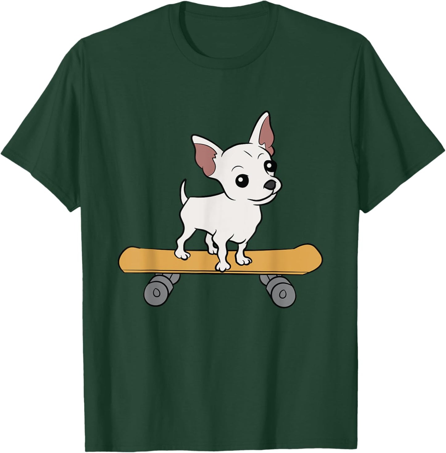Chihuahua Skateboard Cute Chihuahua Skateboarding T-Shirt - T-Shirt | Forest