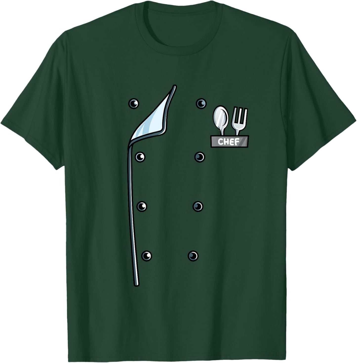 Chef Costume Coat Uniform Funny Cook Jacket for Cooking T-Shirt - T-Shirt | Forest