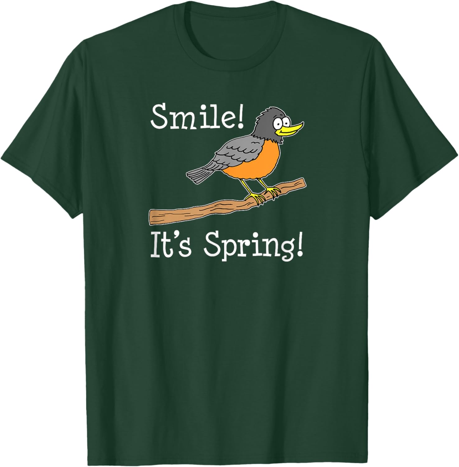 Smile It's Spring Season Cartoon Bird T-Shirt - T-Shirt | Forest