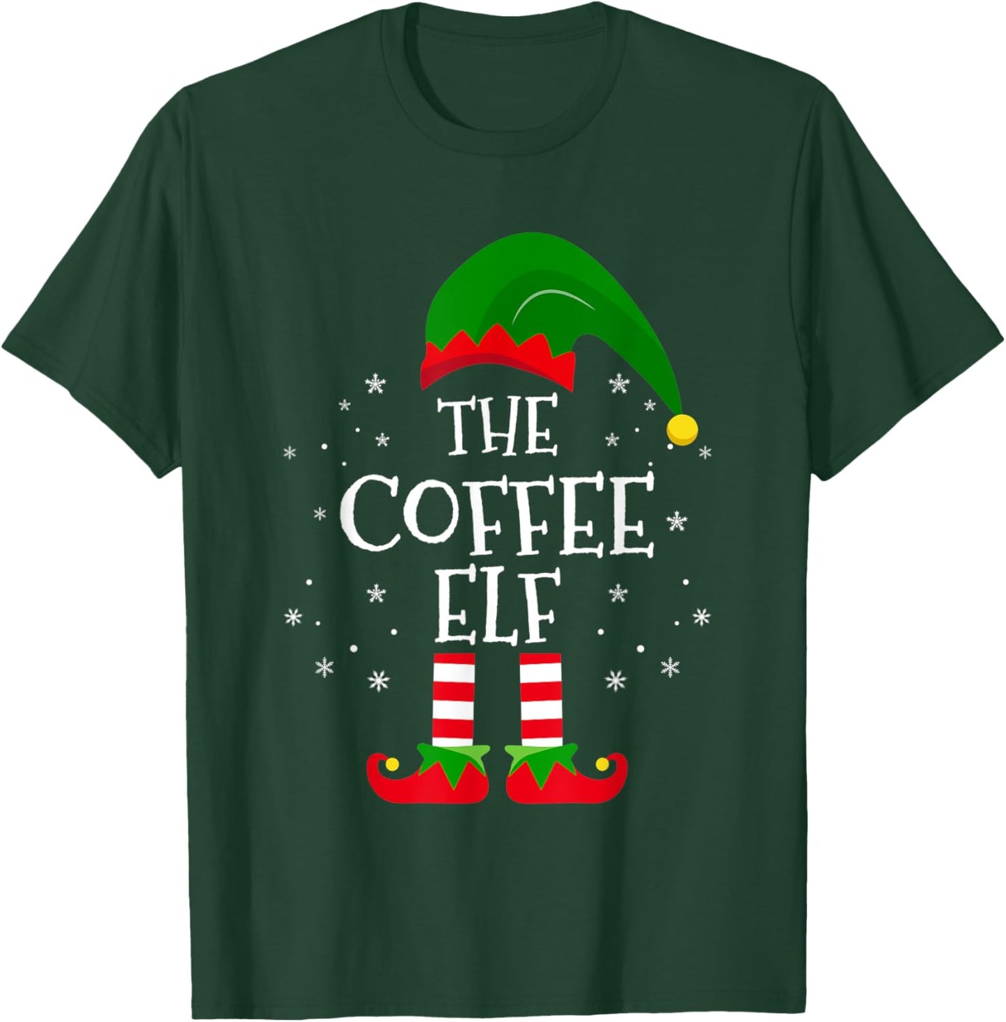 The Coffee Elf Matching Family Christmas Party Pajama Funny T-Shirt - T-Shirt | Forest