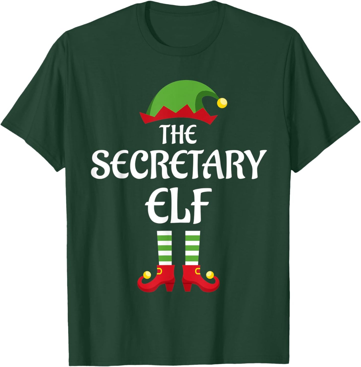 Secretary Elf Family Matching Group Christmas T-Shirt - T-Shirt | Forest