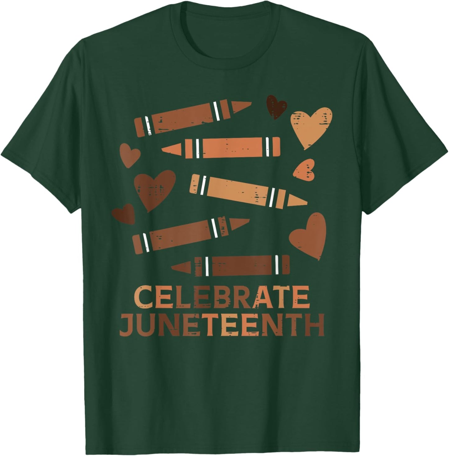 Celebrate Juneteenth Crayons June 19th 1865 Women Girls T-Shirt - T-Shirt | Forest
