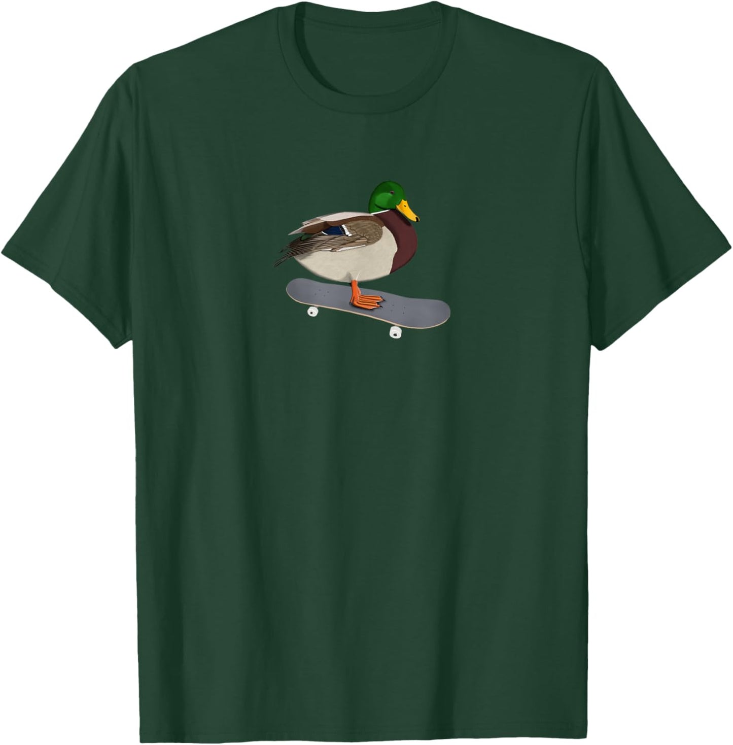 Mallard Bird Skateboard Birdwatcher Animal Biologist T-Shirt - T-Shirt | Forest