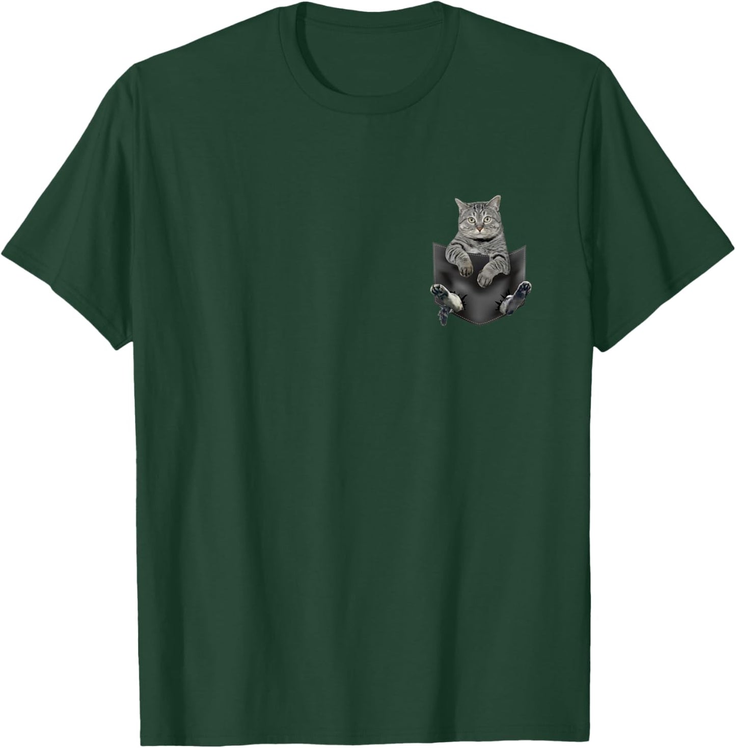 Cat in Pocket Cute Cat Animal Lover Kids Boys Girls Love Cat T-Shirt - T-Shirt | Forest