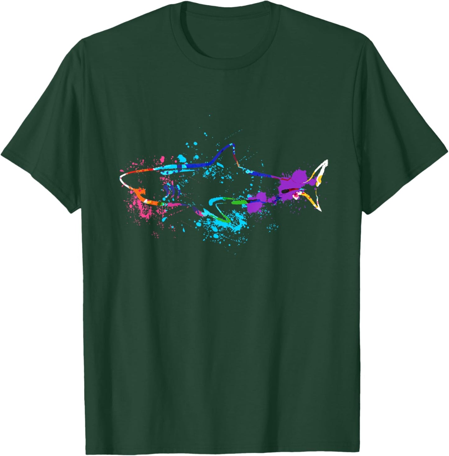Animal Silhouette Shark Silhouette Hammer Shark Tiger Shark T-Shirt - T-Shirt | Forest