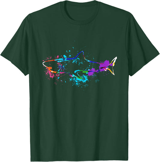 Animal Silhouette Shark Silhouette Hammer Shark Tiger Shark T-Shirt - T-Shirt | Forest