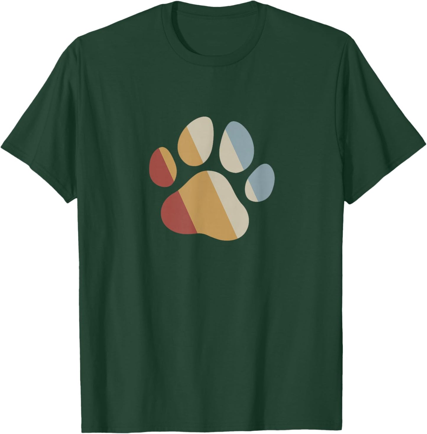 Dog Paw Retro Style Vintage T-Shirt - T-Shirt | Forest