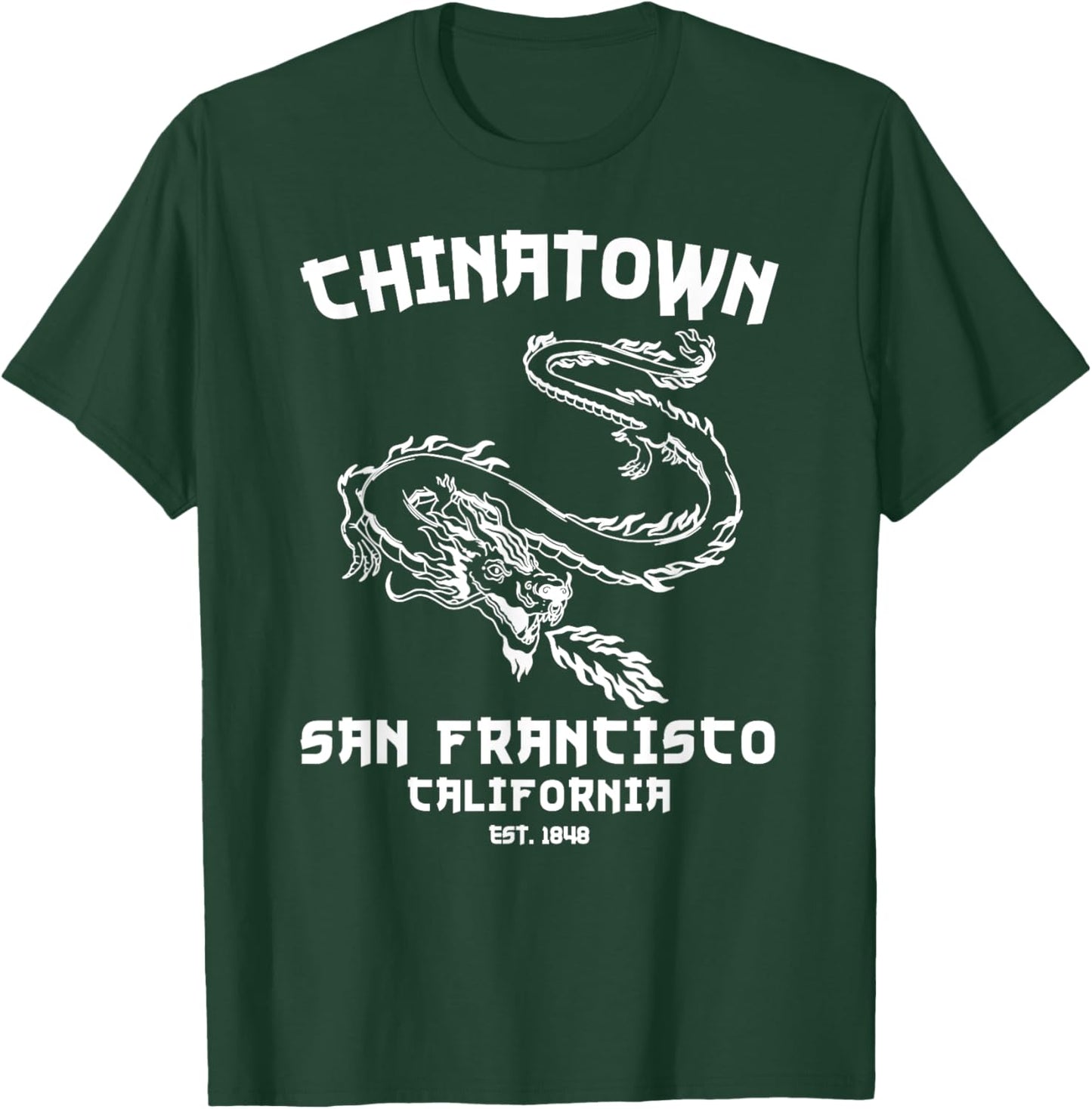 San Francisco Chinatown Chinese American Bay Area Dragon SF T-Shirt - T-Shirt | Forest