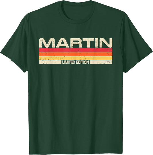 Martin Surname Birthday Family Reunion 80s 90s Sunset T-Shirt - T-Shirt | Forest