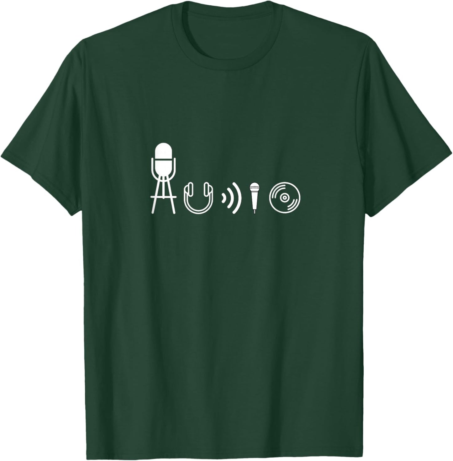 Audio Symbols from Sound, Music, Live Production, Engineer T-Shirt - T-Shirt | Forest