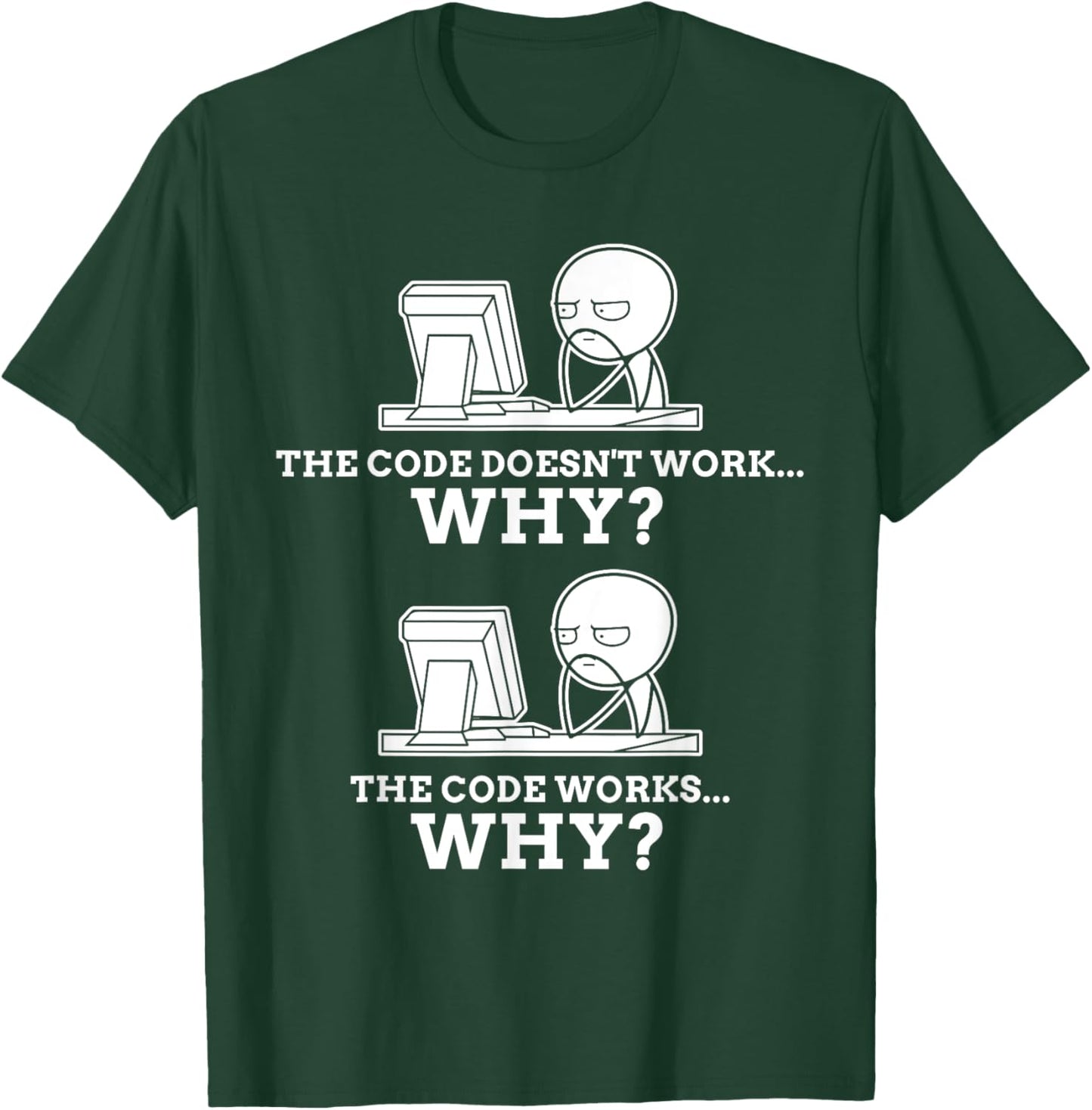 Code Works Why Meme Programming Coding Funny Professional T-Shirt - T-Shirt | Forest