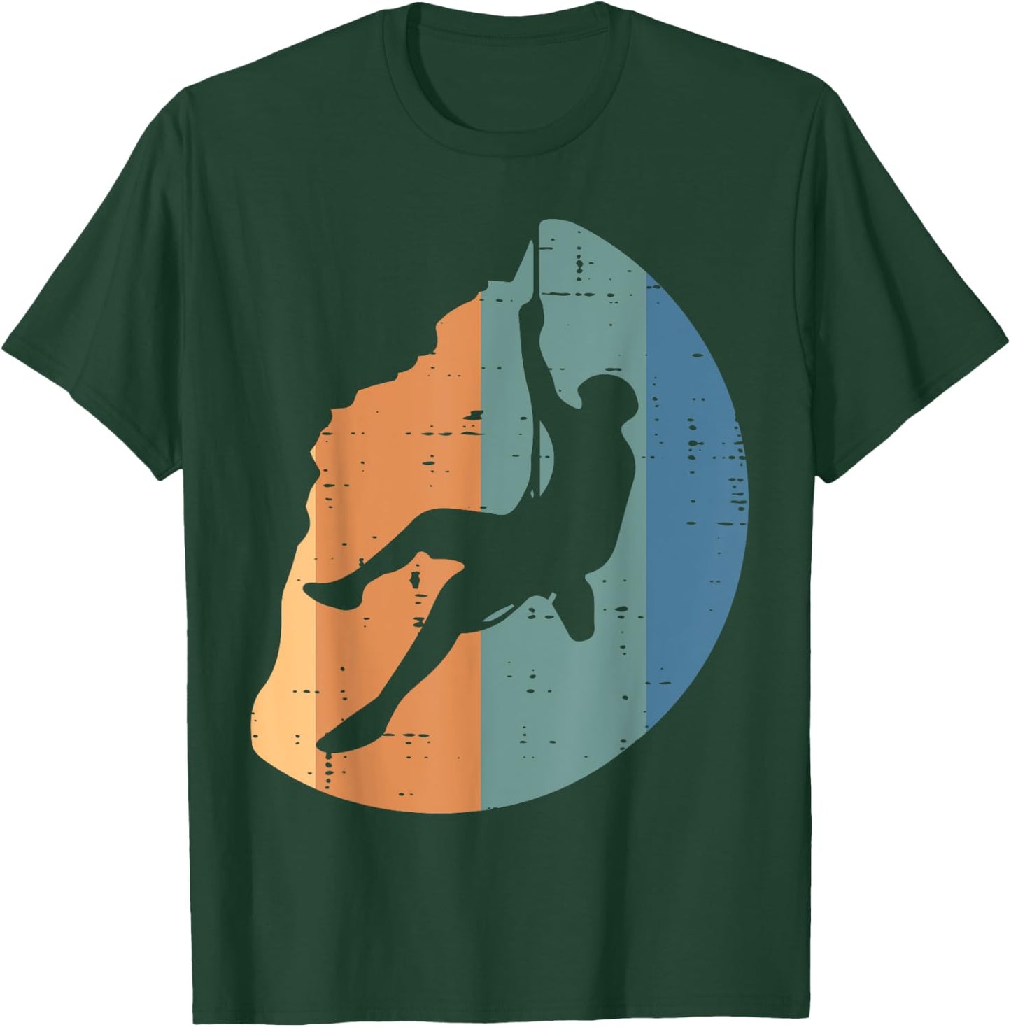 Rock Climbing Sunset Retro Mountain Climber Men Women Kids T-Shirt - T-Shirt | Forest