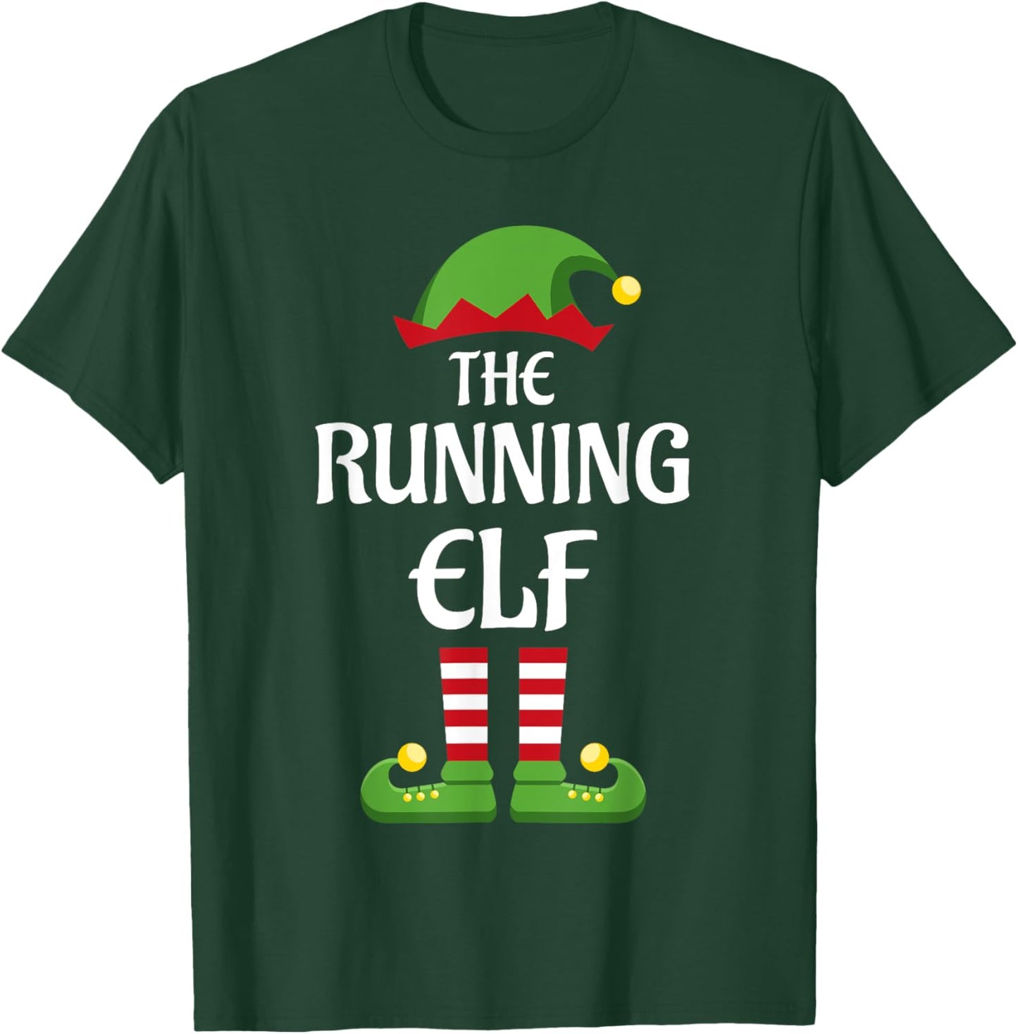 Running Elf Family Matching Group Christmas T-Shirt - T-Shirt | Forest