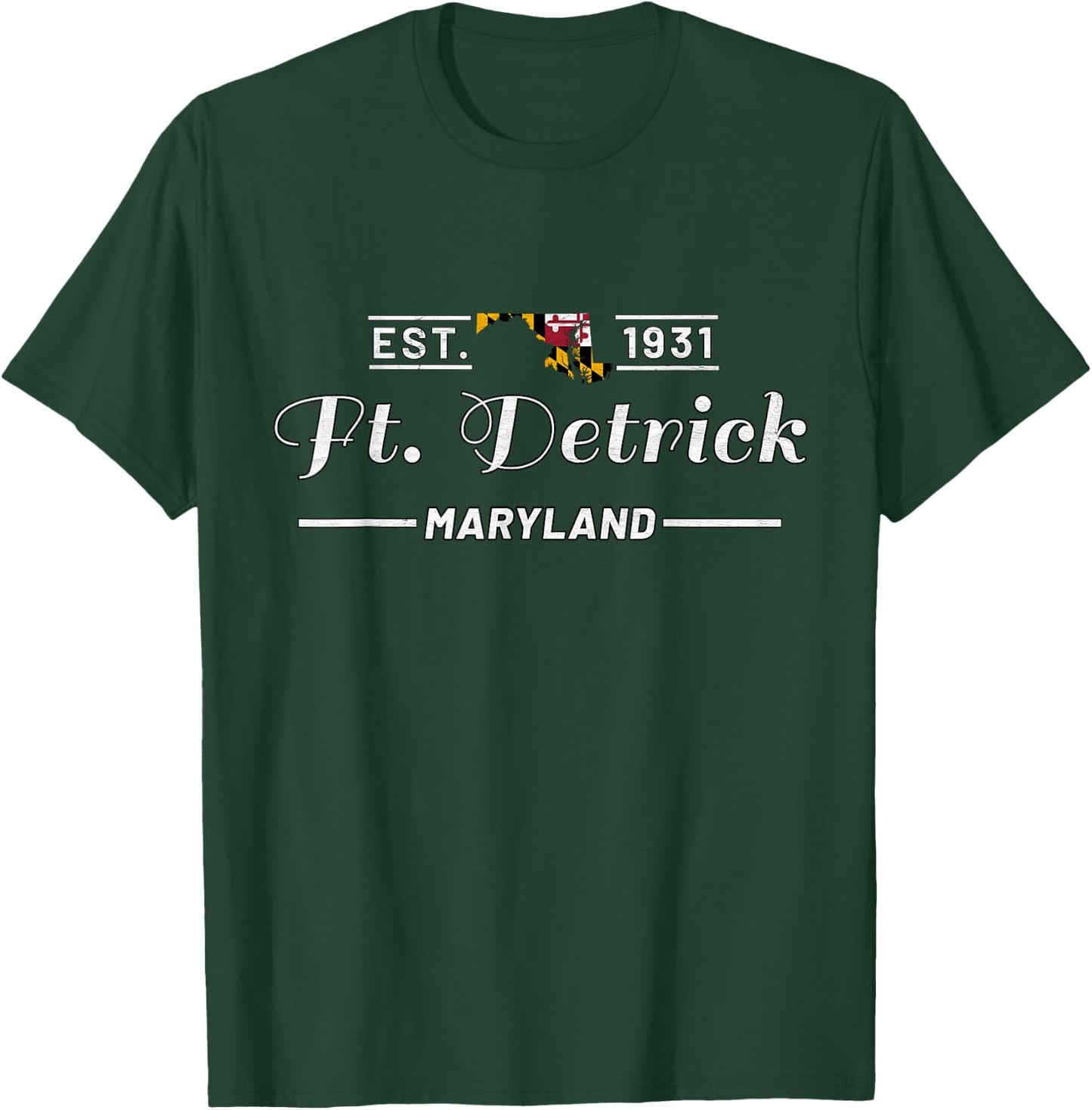 Fort Detrick Maryland Md Vintage Camp Detrick Gift T-Shirt - T-Shirt | Forest