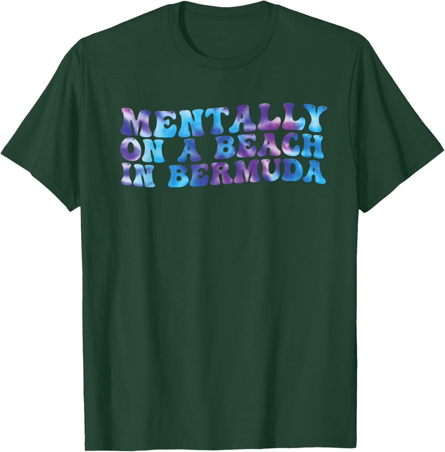 Mentally On A Beach In Bermuda Funny Cute Bermudian Souvenir T-Shirt - T-Shirt | Forest