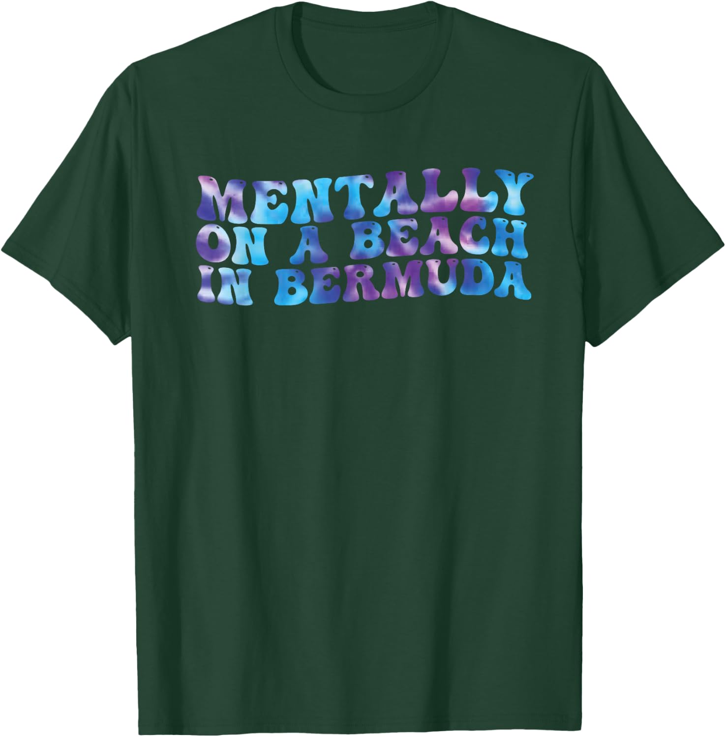 Mentally On A Beach In Bermuda Funny Cute Bermudian Souvenir T-Shirt - T-Shirt | Forest