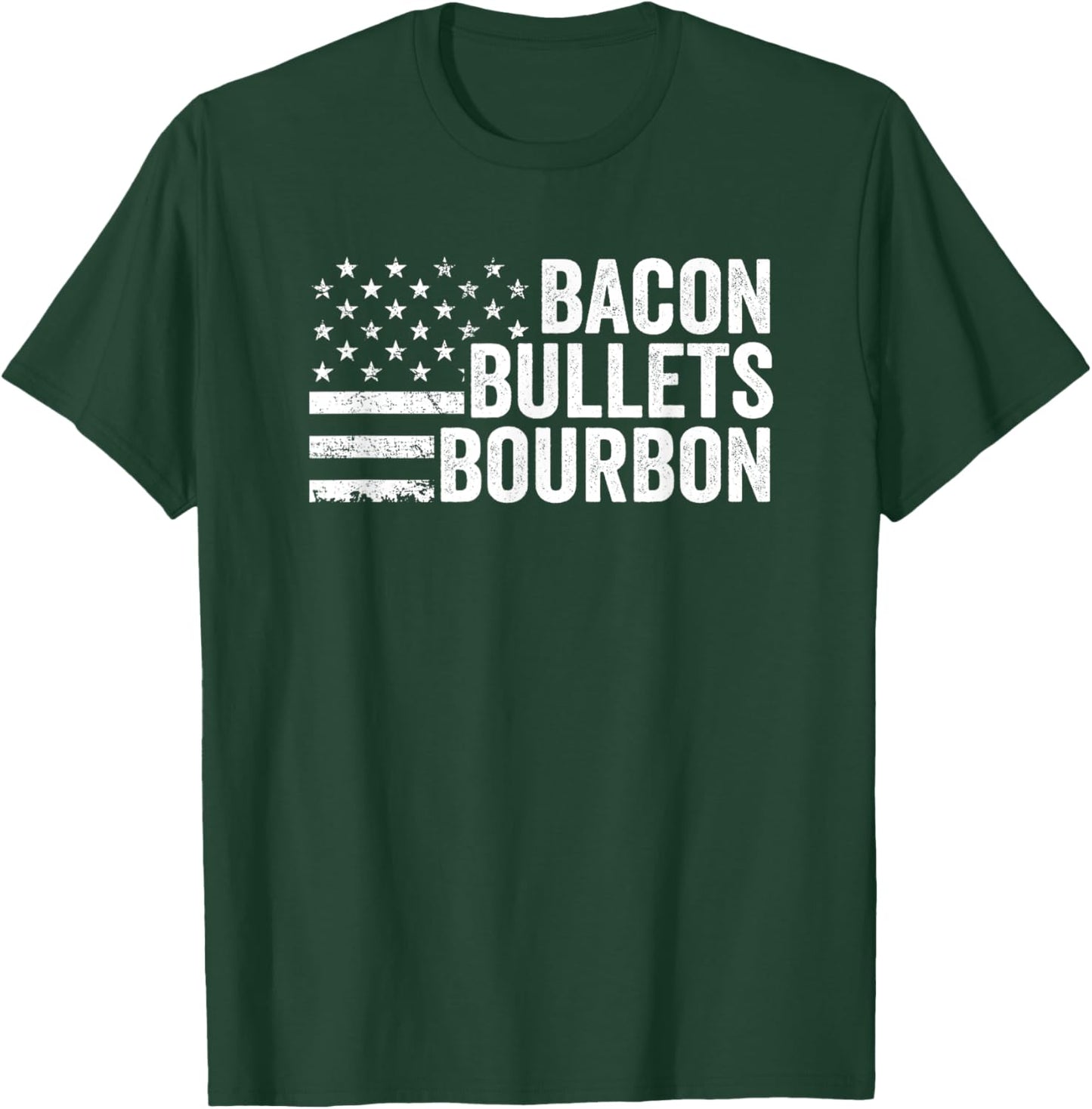 BACON BULLETS BOURBON - Funny Gun Owner BBQ Grill Drinking T-Shirt - T-Shirt | Forest