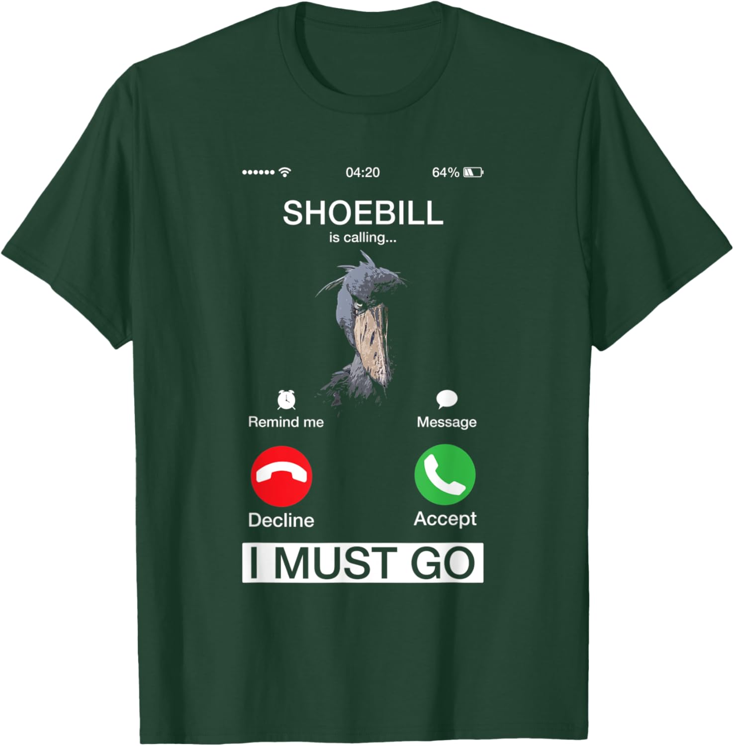 Shoebill Is Calling Wildlife Animal Lover Large African Bird T-Shirt - T-Shirt | Forest