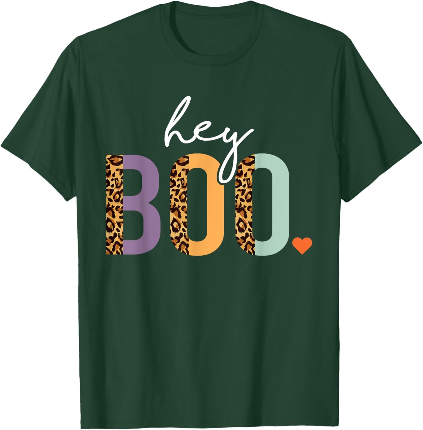 Hey Boo Shirt, Women Halloween Costume, Boo Leopard Girls T-Shirt - T-Shirt | Forest
